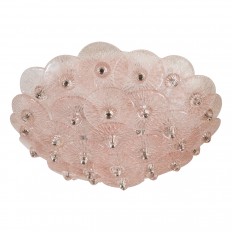 Petite circular pink flush mount